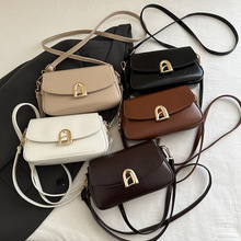 批发质感轻奢手提小方包女包2025夏新款时尚锁扣单肩包通勤斜挎包