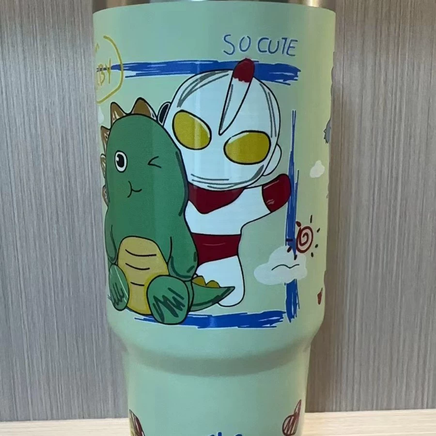 Термос-вакуум 30 oz с мультяшным рисунком, нержавеющая сталь AISI 304, двойные стенки