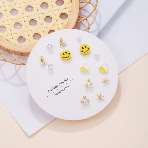 New European and American fashion trend elegant fairy ear jewelry one week earring delicate small combination earrings women 