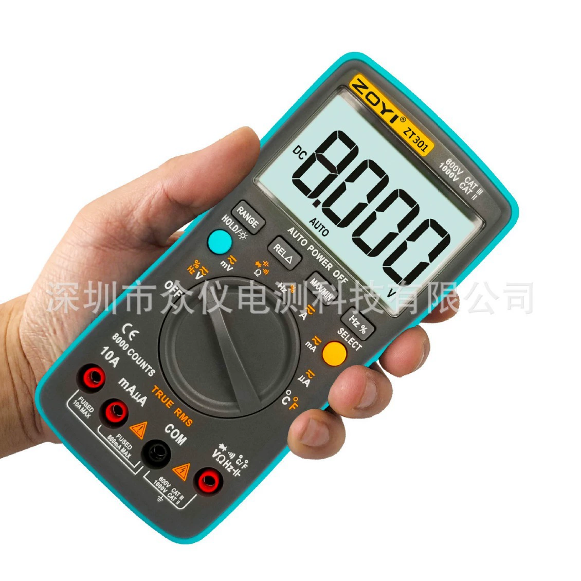 Электрический мультиметр Zhongyi 8000 слов ZOYI ZT301 Автоматический диапазон измерения температуры Цифровой мультиметр Электрический измеритель