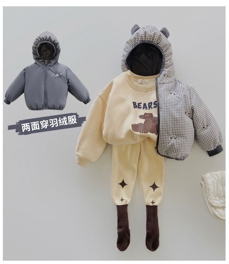2023 Cappotto caldo per bambini piccoli, medi e piccoli con cappuccio su due lati da ragazza per ragazzi_voghion.com