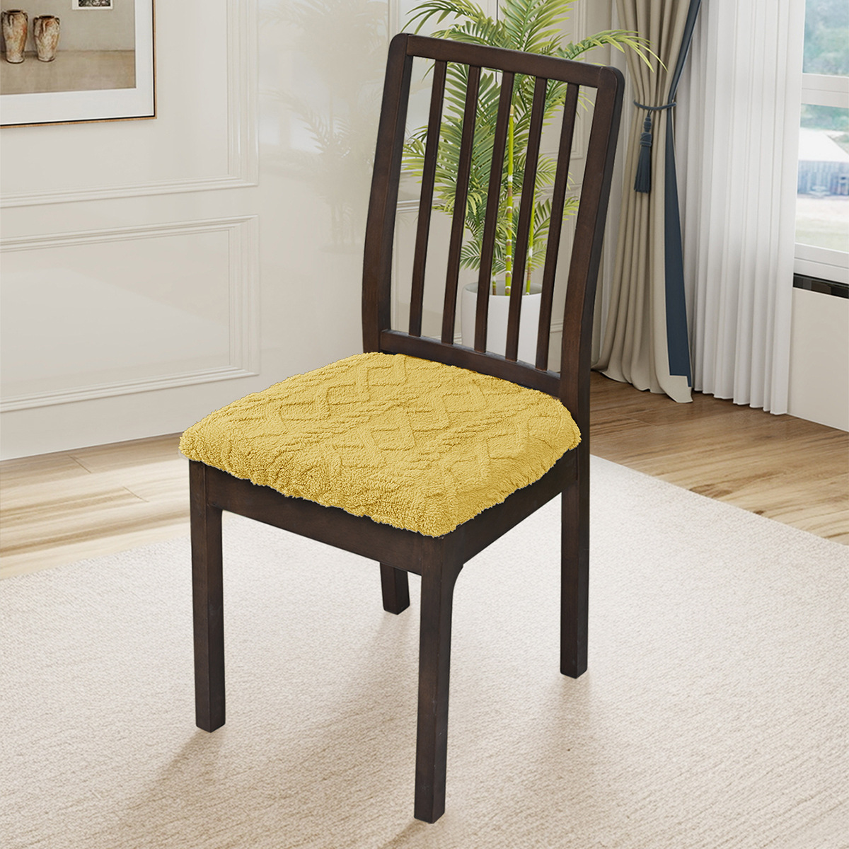 Transfronterizo nuevo algodón elástico jacquard cubierta de taburete universal cubierta de asiento cubierta TEMU en stock