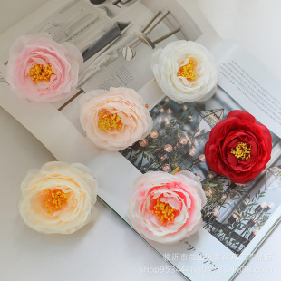 Foreign Trade Simulation Big Camellia DIY Wedding Decoration Flower Wall Road Quotes on the runway, fake flowers rose flowers head