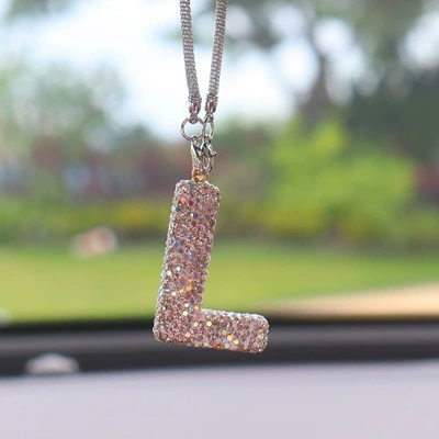 Bear Car Pendant Car Interior Car hanging - l-letter-car-pendant-ab-color-transparent-diamond