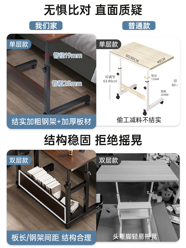 Bedside Table Movable Simple Small Table Bedroom Home Student Desk Simple Dormitory Writing Lift Computer Table