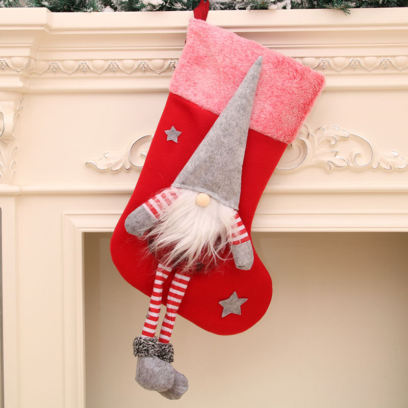 Transfronterizo nuevo con las piernas de felpa sin rostro Deep Forest viejas medias de Navidad colgante de Navidad decoraciones de Navidad