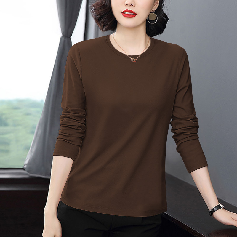 커피 라운드넥 긴소매
