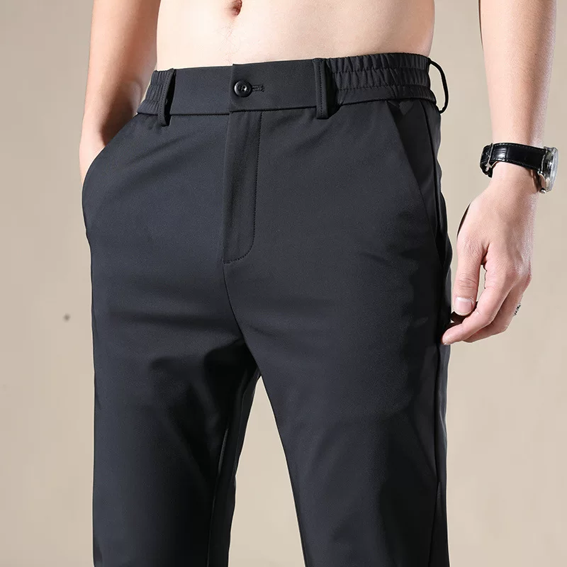 Summer thin fitted elastic trousers