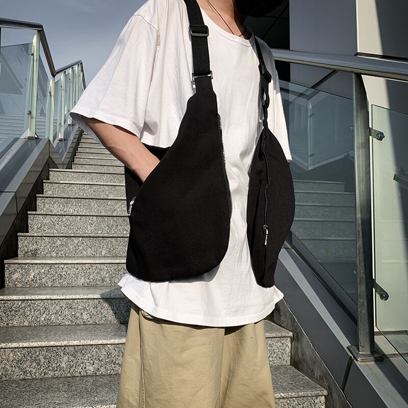 Cross-border new tooling fashion vest backpack ins Harajuku canvas trendy multi-functional vest messenger bag wholesale