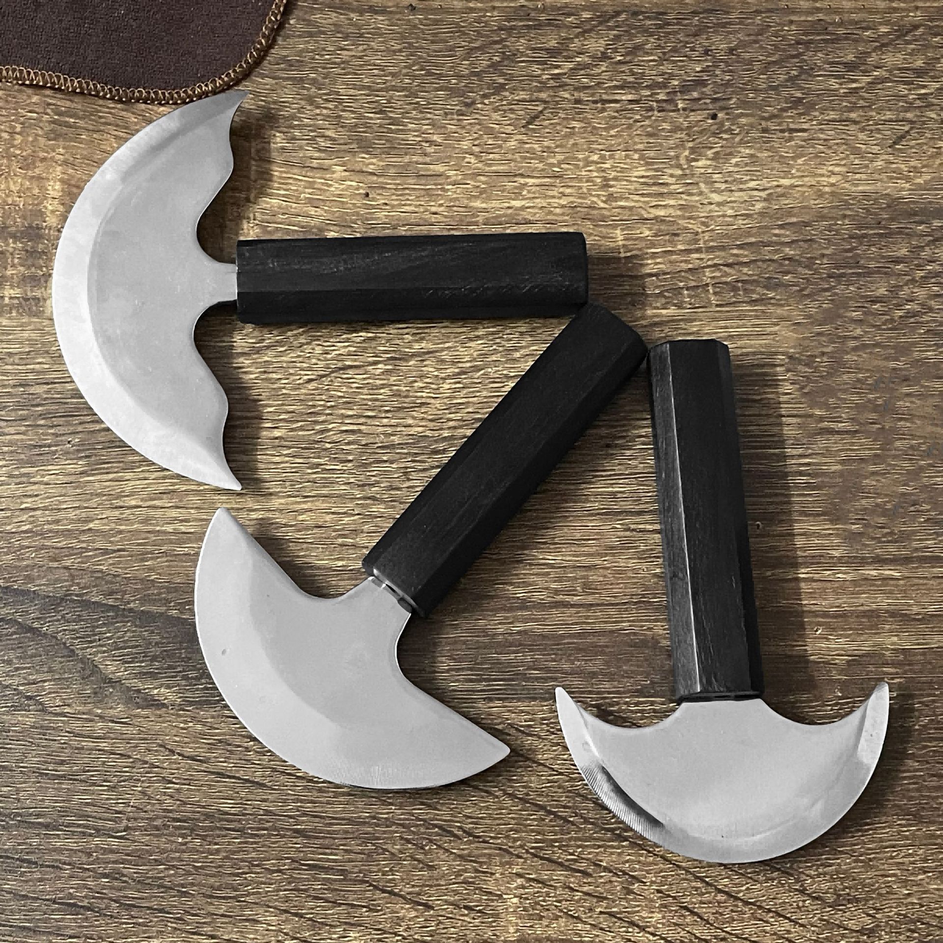 Semicírculo cuchillo de corte hecho a mano DIY cuchillo de corte de cuero herramienta de talla de cuero cuchillo de adelgazamiento cuchillo redondo cuchillo de corte semicírculo de sándalo