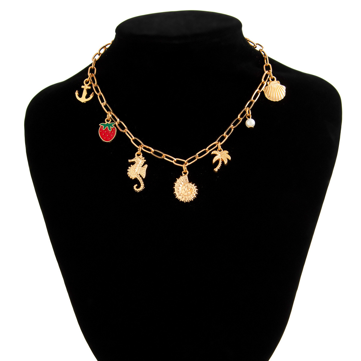 25g Weight Imitation Pearl, Alloy Pendant Material Necklace Classification Alloy, Iron Chain Material 1 Piece Quantity Holiday, Beach, Tea Party Occasion Imitation Pearl, Iron, Zinc alloy Material Starfish, Anchor, Bow Knot Pattern Women's Gender Tassel, Plating Design Hawaiian, Vacation, Marine Style Style Hawaiian Vacation Marine Style Starfish Anchor Bow Knot Imitation Pearl Iron Zinc Alloy Wholesale Necklace 4