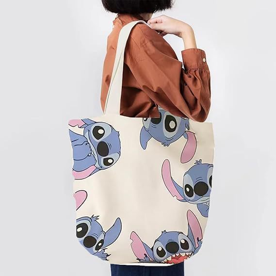 Transfronterizos Amazon caricatura animada bolsas de lona bolsas de hombro bolsas plegables bolsas de tela impresas pueden almacenarse