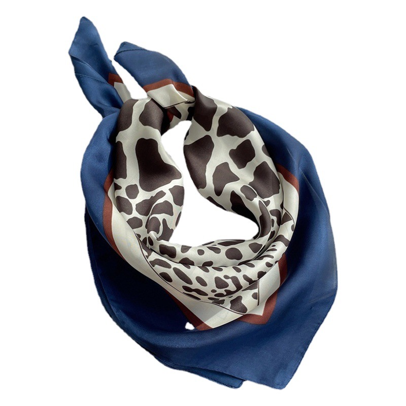 New Leopard Scarf Women's Small Square Scarf Professional Scarf All-match Suit Work Clothes Matching Tie Scarf 70cm