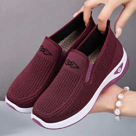 鞋子女鞋百搭春款跨境大码shoes批发飞织透气休闲鞋软底轻便单鞋