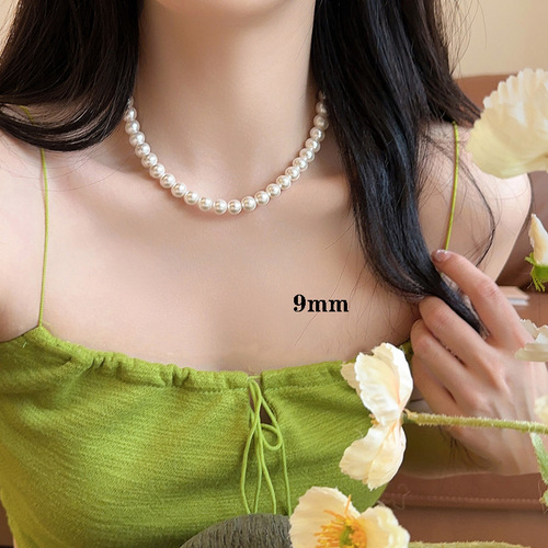 Shi Family Pearl Necklace for Women, Niche Light Luxury Design, High-End Sense of Fashion, Elegant and Charming Lockchain, Necklace, Cardigan Chain, Beaded Chain
