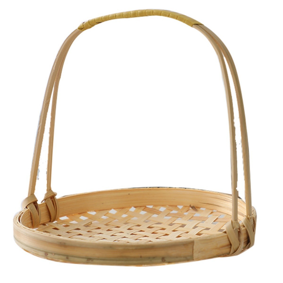 Snacks Cesta de papas fritas azules Cesta de bambú Cesta de dim sum chino Bandeja de bambú Plato frito Plato frito Festival del Medio Otoño Cesta decorativa al por mayor