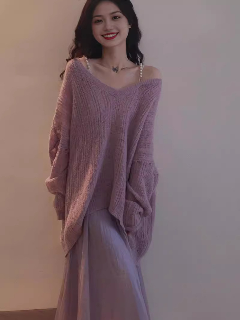 Blusa de Punto Calado con Agujeros para Mujer de Poliéster