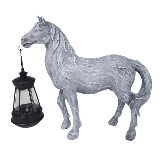 Solar Energy Horse Resin Animal Courtyard Garden Decoration Gardening Balcony Decoration Outdoor Outdoor Landscaping