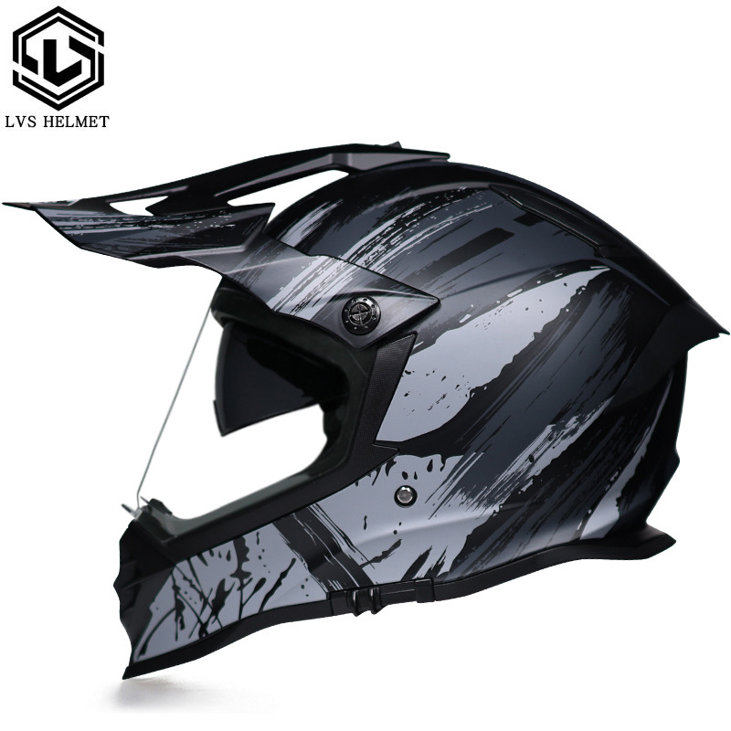 LVS nuevo casco de motocicleta fuera de carretera hombres y mujeres tire casco doble lente Carretera fuera de carretera de doble uso casco 3C certificación