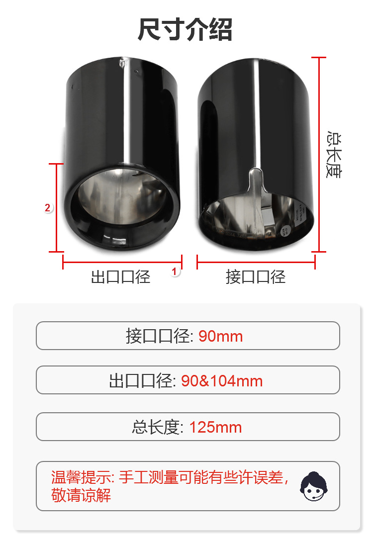 Suitable for 2019 to 2024 Bmw Z4G29 Car Exhaust Pipe Silencer Black Tail Throat Decorative Tail Mouth Cover