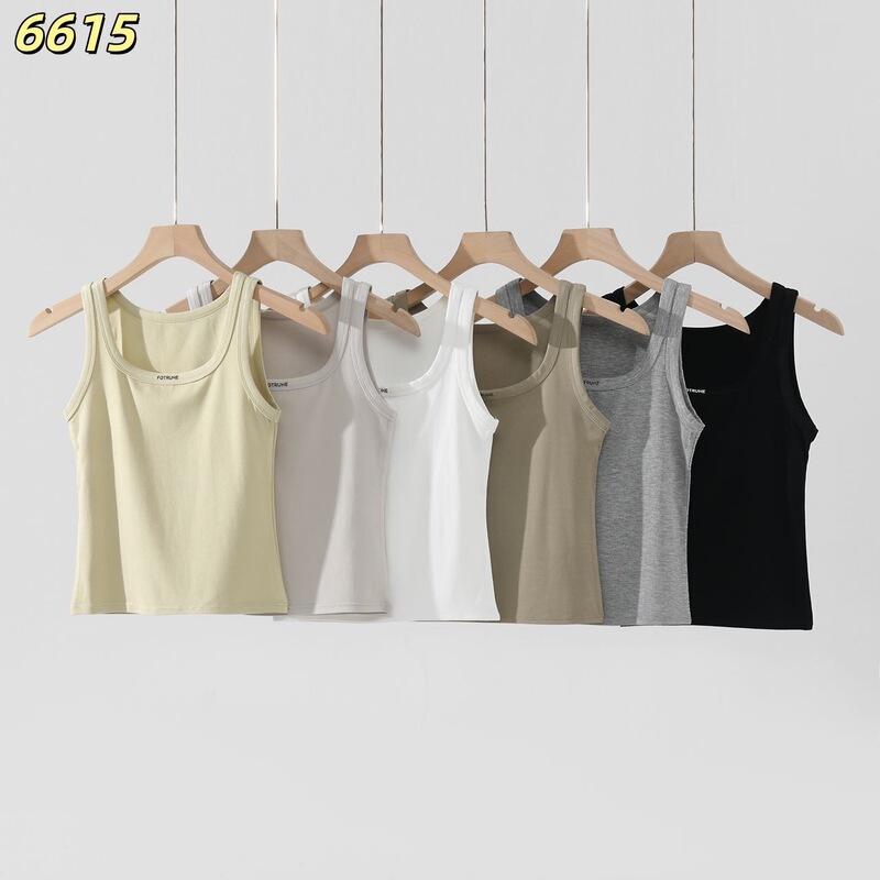 New Style Wide Shoulder Strap Vest Fashionable Base Inner Summer Sling Outer Wearing All-match Round Neck Sleeveless Top