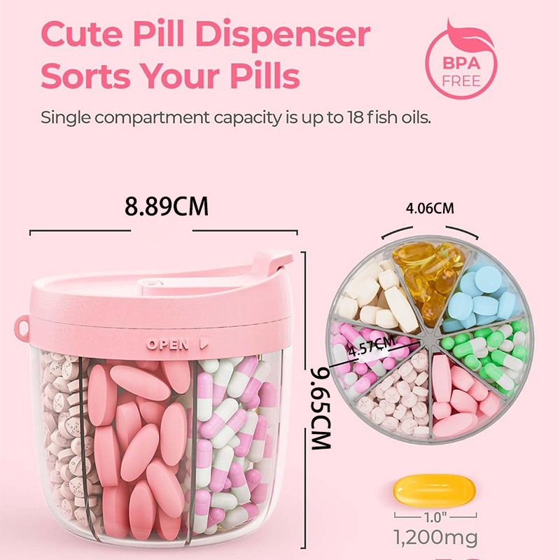 アマゾン7グリッドプラスチック製薬箱、食品グレード素材、週7日分に分けて収納できる便利な薬・ピル収納ボックス|undefined