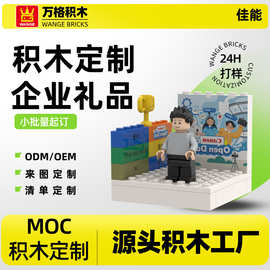 万格小颗粒积木定制企业司龄IP工龄企业文化礼品MOC零件代配套装