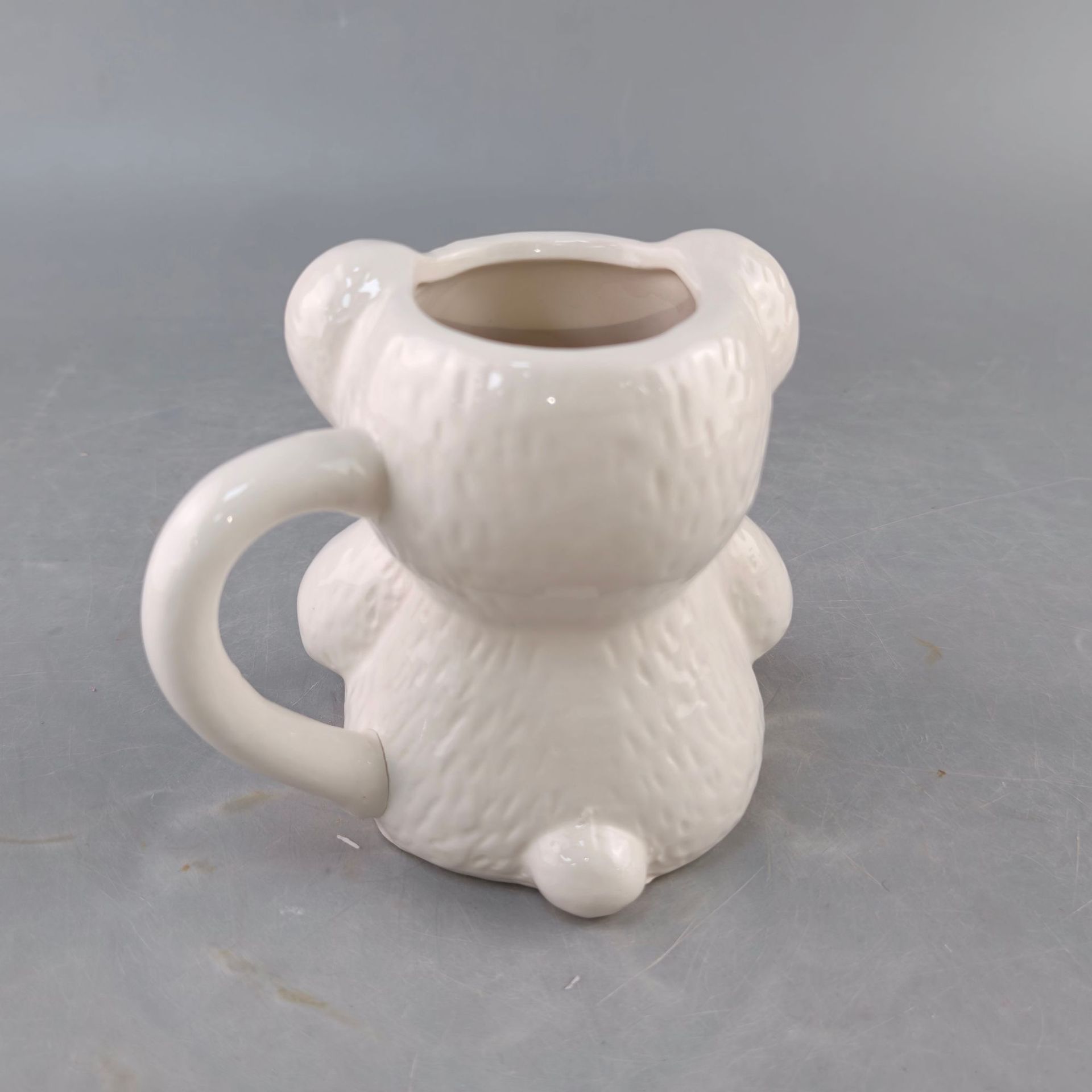 Inventario creativo de cerámica blanca con taza de oso de aluminio puede ser DIY con pigmentos de alto valor artesanía interesante