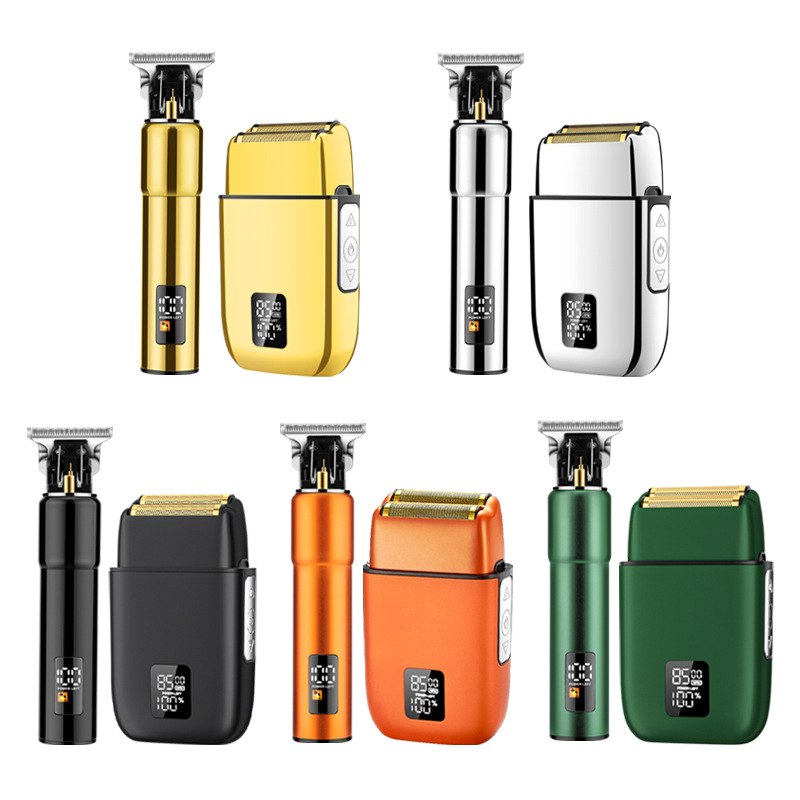 Lavado de cuerpo completo corte de pelo traje de afeitar 8500 vueltas cabeza de aceite de afeitar eléctrica de los hombres talla Clipper eléctrico conjunto de 2 piezas