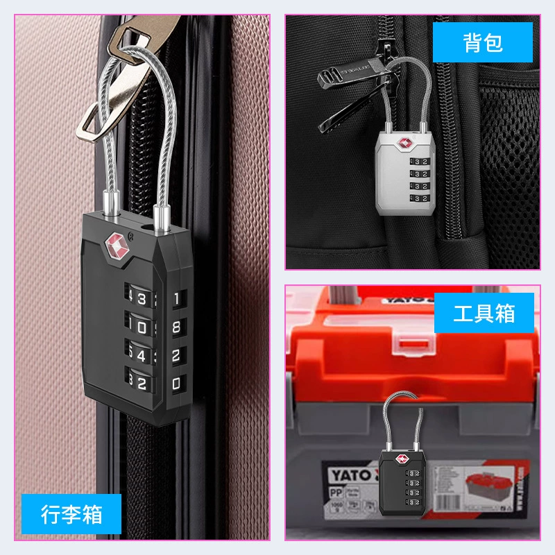 TSA Customs Lock Wire Rope TSA Password Lock Airport Customs Lock Travel Bag Password Padlock