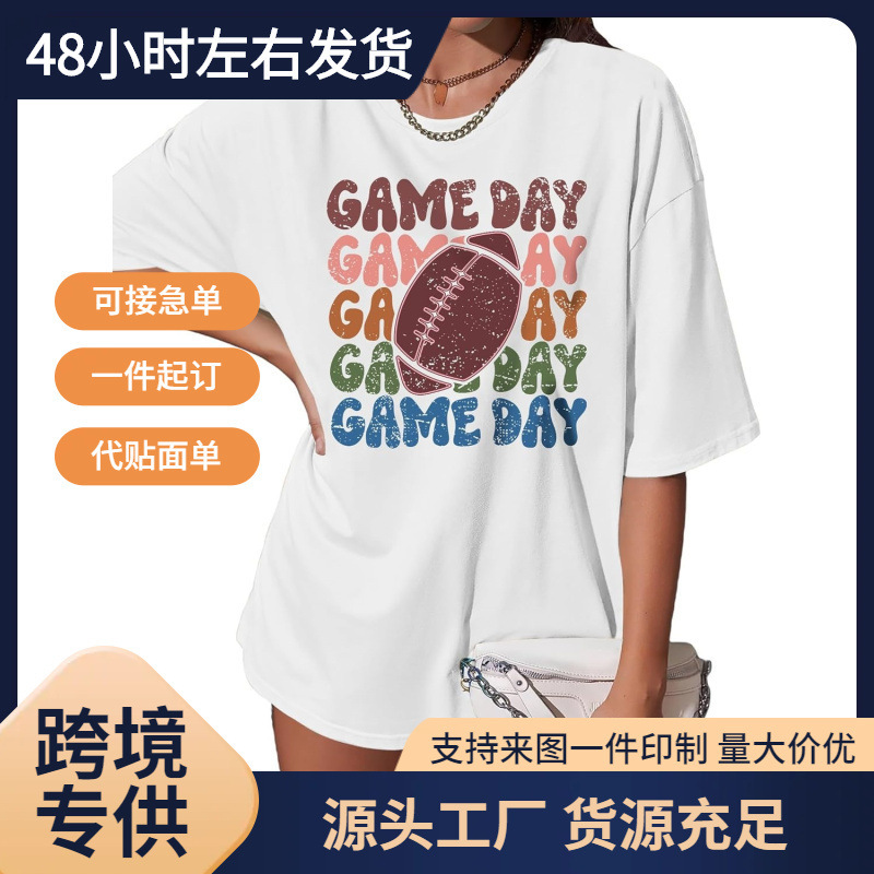 Independent Site European Size Pechar Match Day Shirt Women's Football Mom Shirt Retro Match Day Uniform Short Sleeve