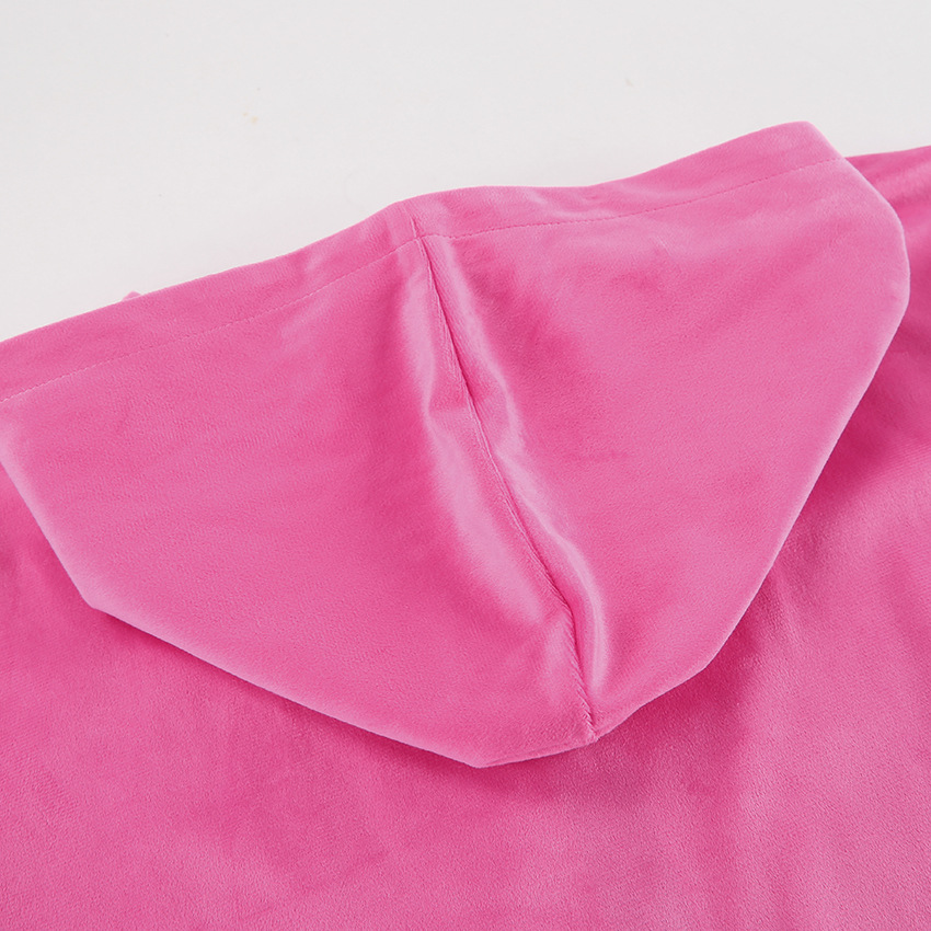 2024 hiver nouveau costume en velours mode européenne et américaine fermeture éclair à manches longues style sport pull à capuche costume décontracté_voghion.com