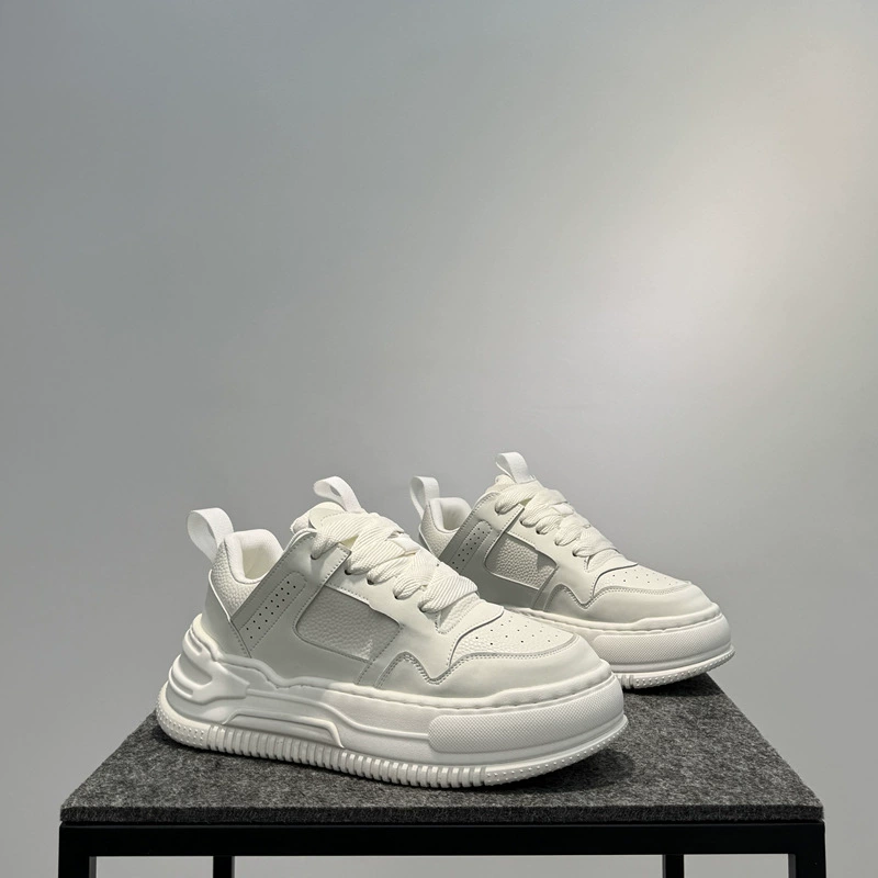 Мужские белые кроссовки 2024, новые лоферы на толстой подошве, низкие, на шнуровке, спортивные повседневные, модные универсальные туфли yz