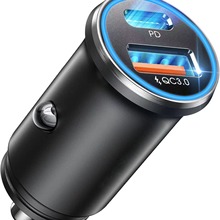 新款车载充电器PD30w双口输出超级快充52.5W大功率金属机身充电器