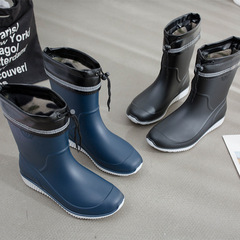 New rain boots for men, mid-calf autumn and winter non-slip waterproof shoes, fashionable rubber shoes, water boots, overshoes, car wash fishing shoes, men's rain boots