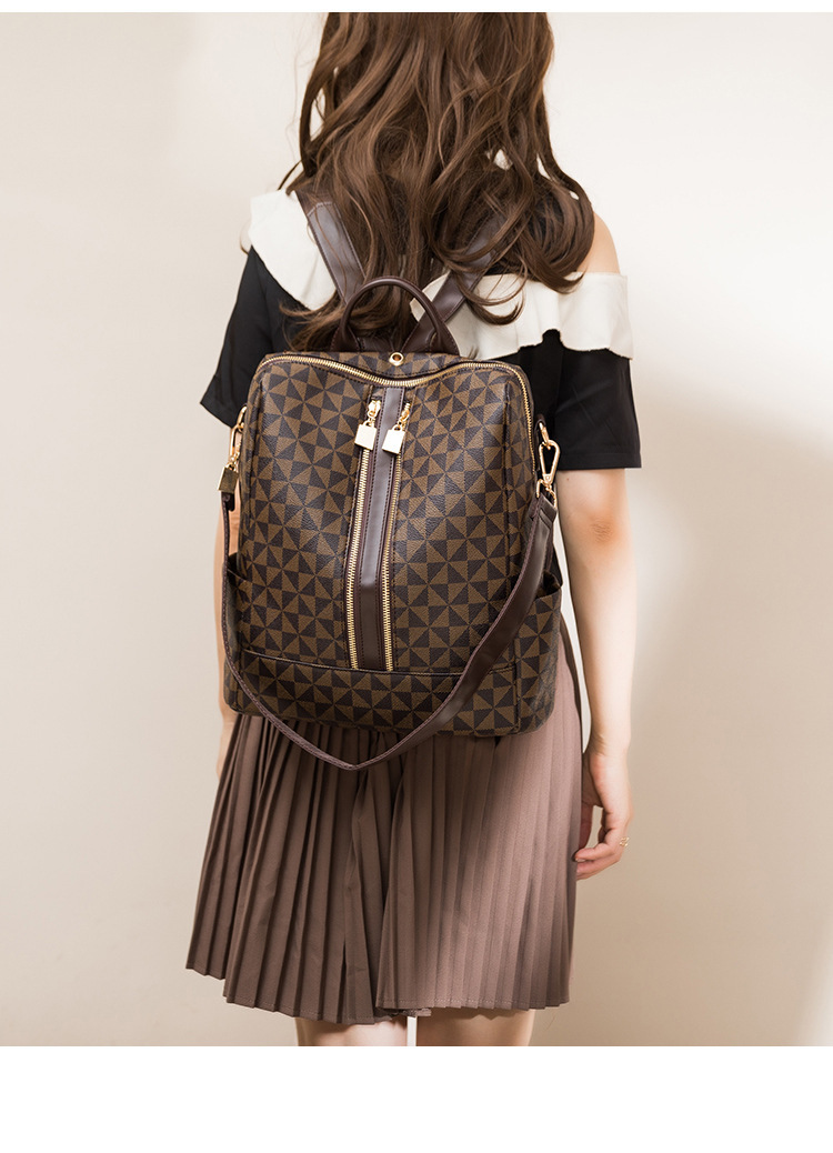 Mochila mujer estampada de moda con cartera gran capacidad_voghion.com