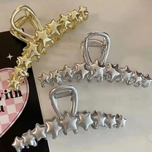 ins风五角星星金属抓夹女后脑勺盘发鲨鱼夹大号发夹气质发卡头饰