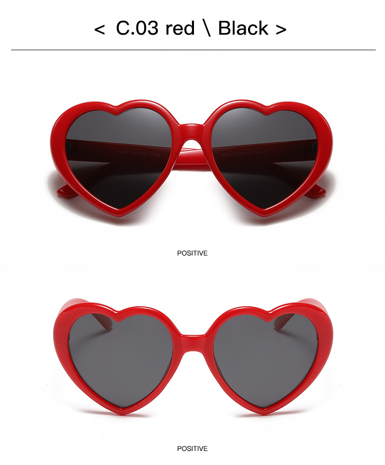50g Weight Full Frame Glasses Structure Sunglasses Classification Ac, UV400 Protection Lens Material Special-Shaped Mirror Glasses Style Casual, Travel Occasion Heart Shape Pattern Children Unisex Gender Cute, Sweet Style Grey, White Color Cute Sweet Heart Shape Ac UV400 Protection Special-Shaped Mirror Full Frame Kids Sunglasses 11