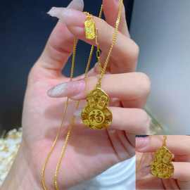 古法沙金碎碎冰吉言葫芦项链小红书同款爆款福禄呈祥新中式葫芦项