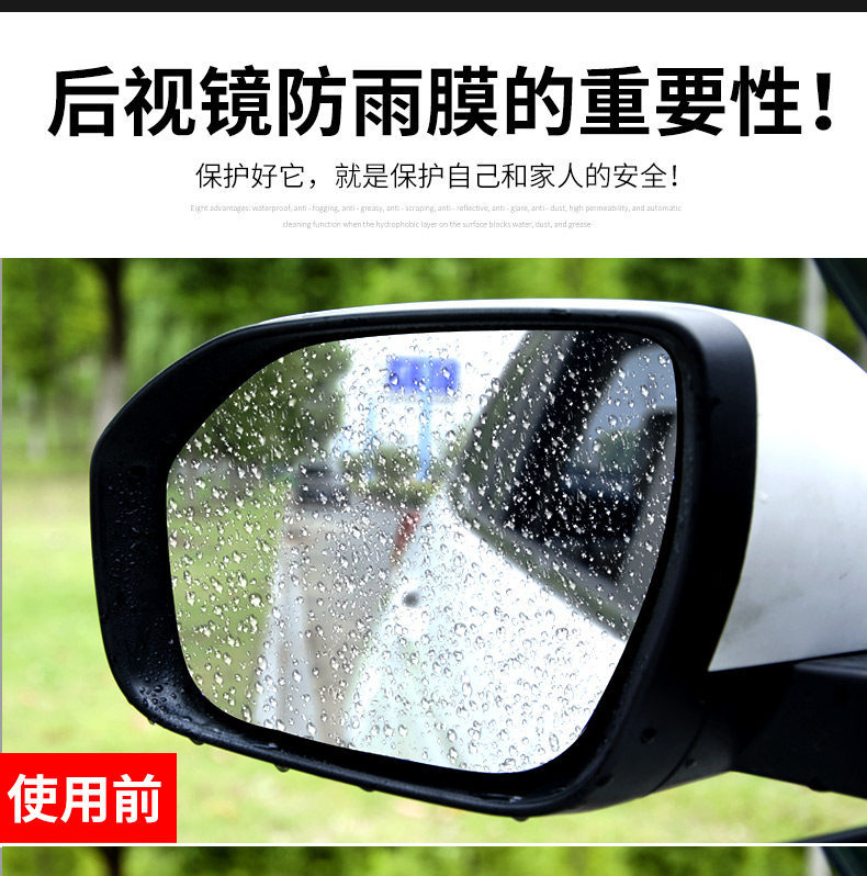 Rearview Mirror Rain-Proof Film for Cars, Reflective Reversing Mirror Rain-Proof Gadget, Anti-Fog Waterproof Glass Film for Rainy Days