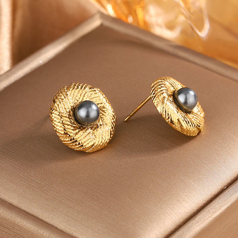 9g Weight 304 Stainless Steel Ear Needle Material 18K Gold Plated Plating Material Earrings, Ear Studs Classification 1 Pair Quantity Party, Tea Party Occasion 304 Stainless Steel, turquoise Material Geometric Pattern All Seasons Season Women's Gender Retro, Classic Style Style 1 Pair Retro Classic Style Geometric 304 Stainless Steel Turquoise 18K Gold Plated Earrings Ear Studs 15