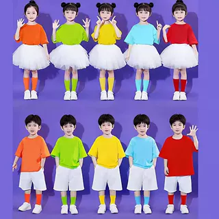 六一儿童演出服糖果色幼儿园舞蹈表演服装小学生啦啦队班服套装