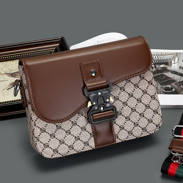 Crossbody Bag for Men and Women, New Color-Blocking Vintage High-End Messenger Flap Bag, European and American Fashion Casual Versatile Shoulder Bag Trend