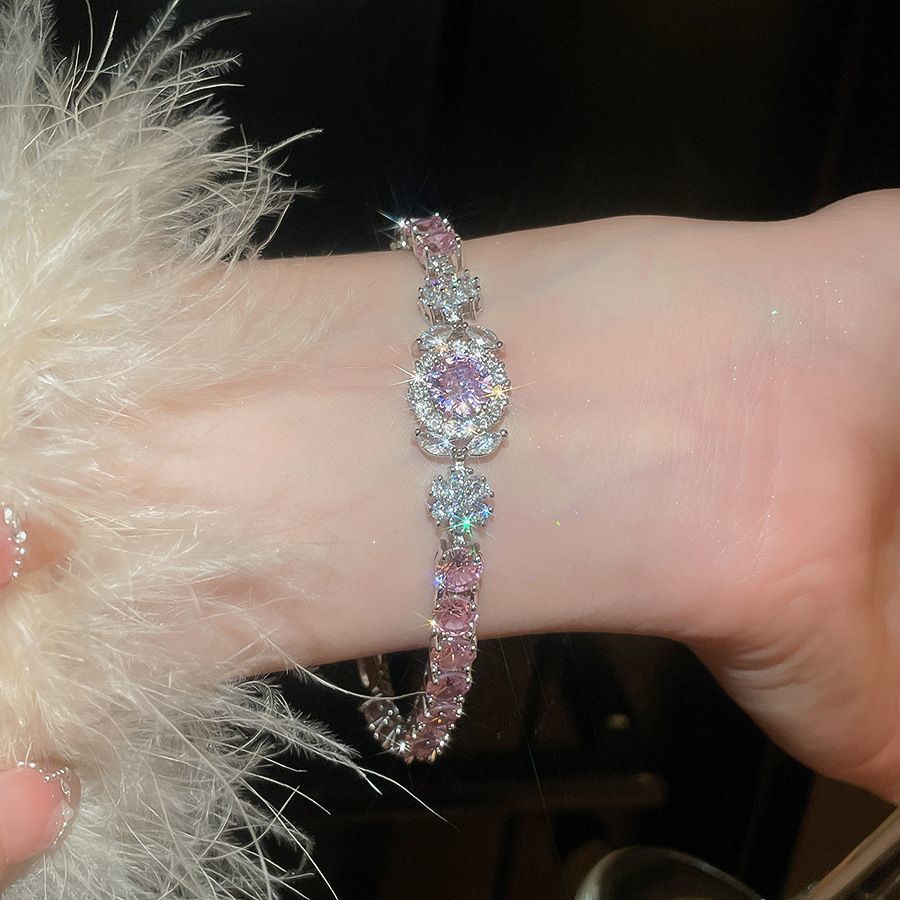 Pulsera de flores cuadrada geométrica de piedra de silicio lujosa pulsera de alta calidad temperamento exquisito personalidad joyas al por mayor