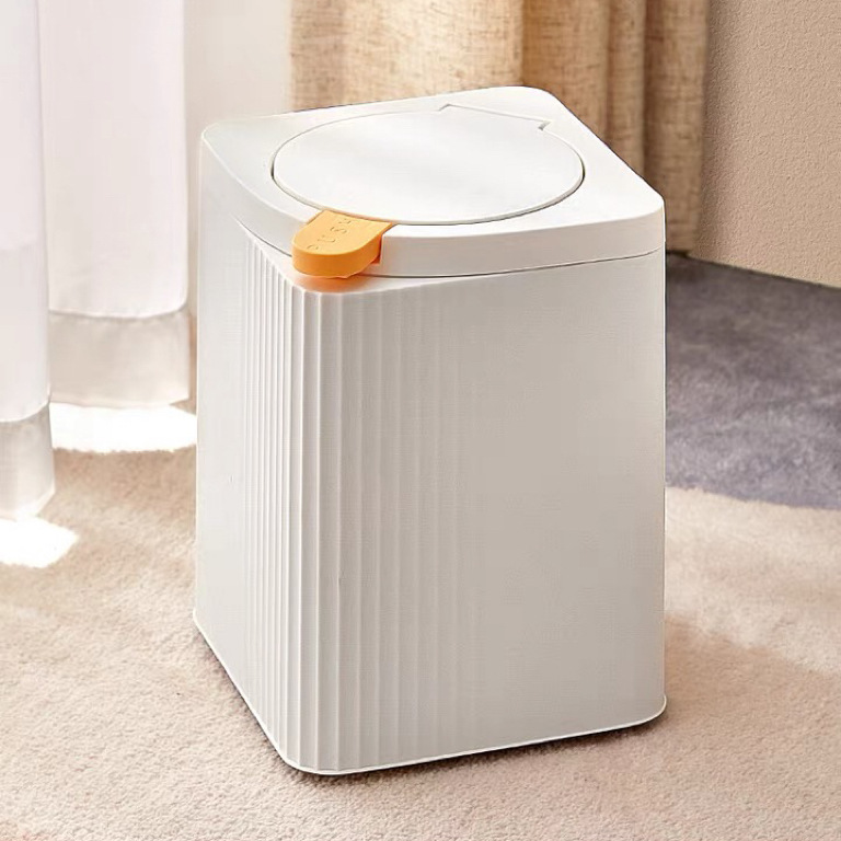 Trash Can Household with Lid Living Room Light Luxury Toilet Bathroom Bedroom Large Paper Basket Kitchen Office Press Type