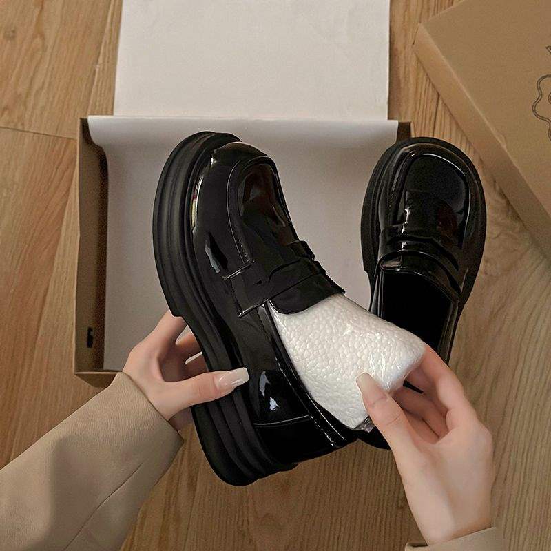 圆头厚底乐福单鞋乐福鞋学院jk皮鞋百搭英伦2025新款脚蹬