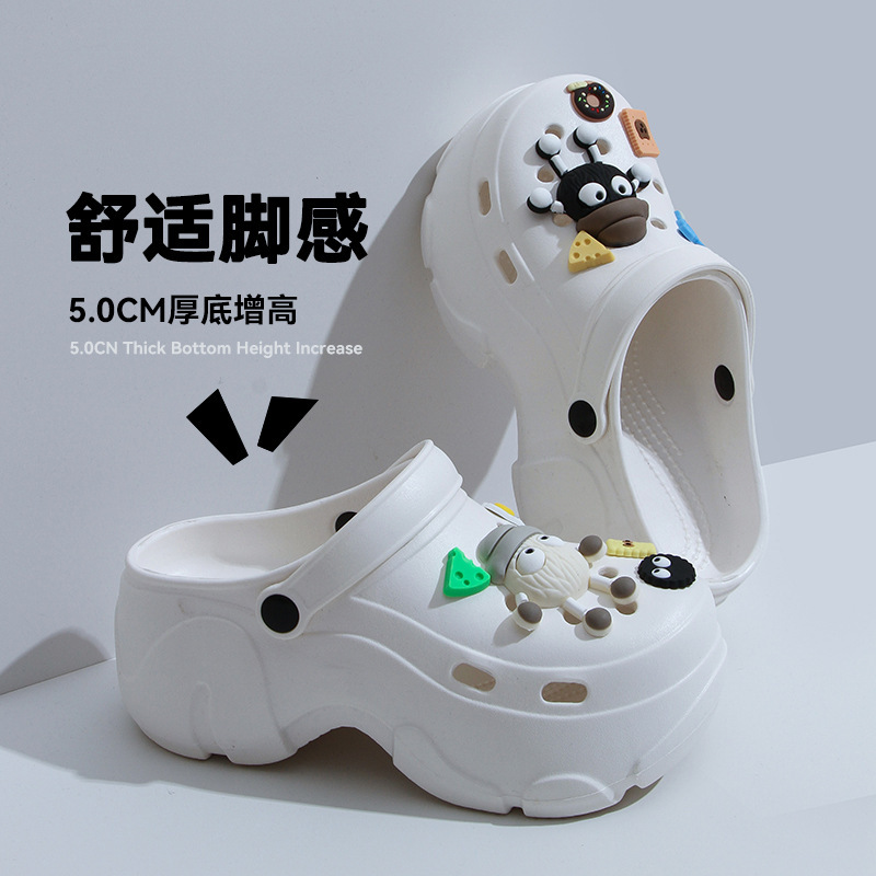 Eva Squishy Feeling Clogs for Women, Summer Outdoor Non-Slip Trendy Beach Thick-Soled 2025 New Closed-Toe Slippers