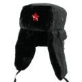 Black Cloth 245g Black Velvet Red Five-Pointed Star Badge