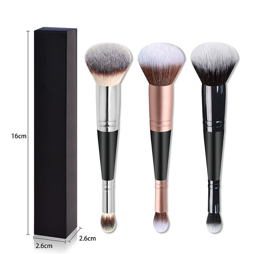 Double-sided Foundation Brush 2-in-1, Premium Makeup Primer & Eyeshadow Brush, Beginner Kit