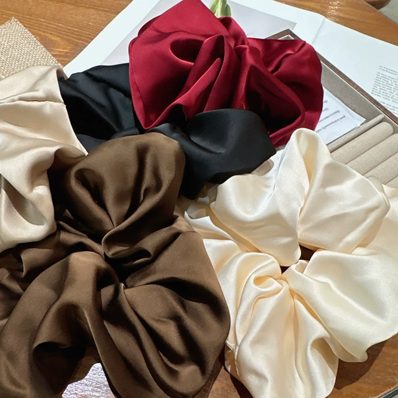 Высококачественные ретро Oversize 20 см атласная большая кишка Hair tie женский волосной шнурок завязывать на коже тендон корейские аксессуары для волос новый стиль